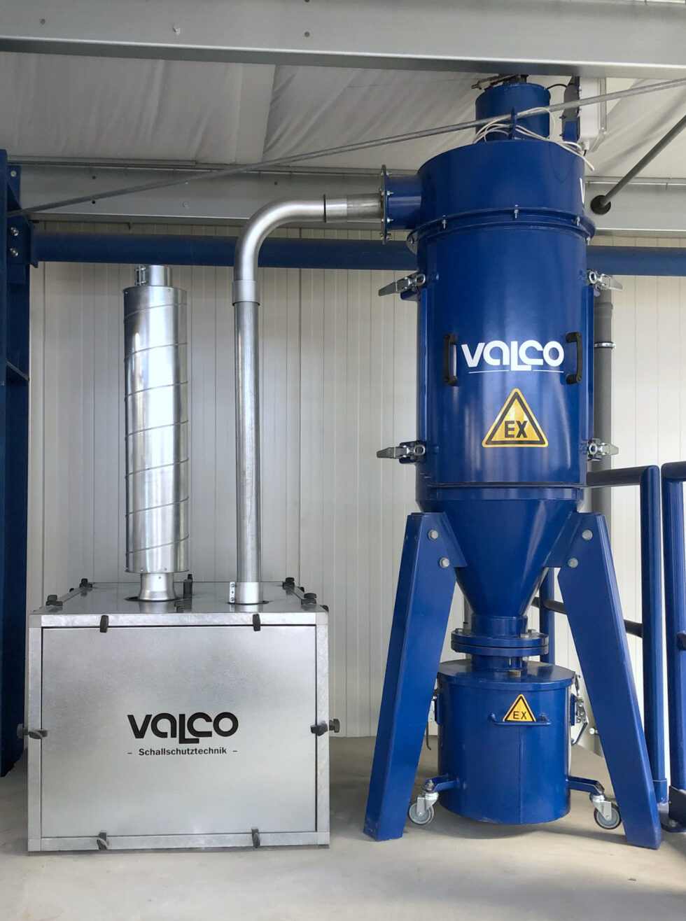 Central vacuum cleaning system for industry & VALCO